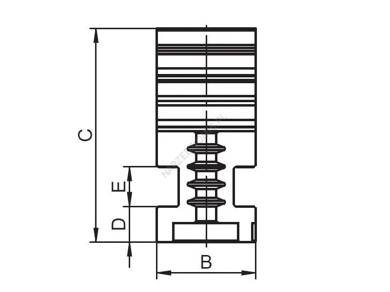 Rysunek techniczny: Szczęki do uchwytu tokarskiego SJW 125 jednolite, wewnętrzne KPL 3 szt do: 3266 - BISON-BIAL